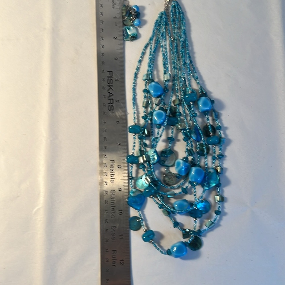 Absolutely Stunning Blue Bead Statement Necklace … - image 5